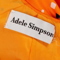 Adele Simpson Vintage Orange Mod Geometric Print Dress, 1960s
