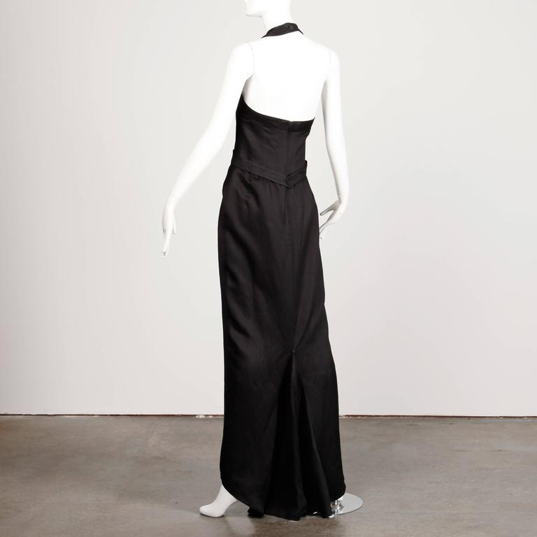 Fendi 365 for Neiman Marcus Vintage 1970s Black Evening Gown with Back ...