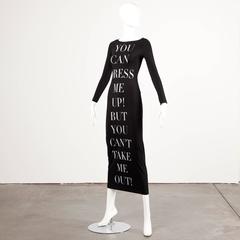 Ikonische Moschino „You Can Dress Me Up! Aber Sie können mich nicht herausholen!" Maxikleid