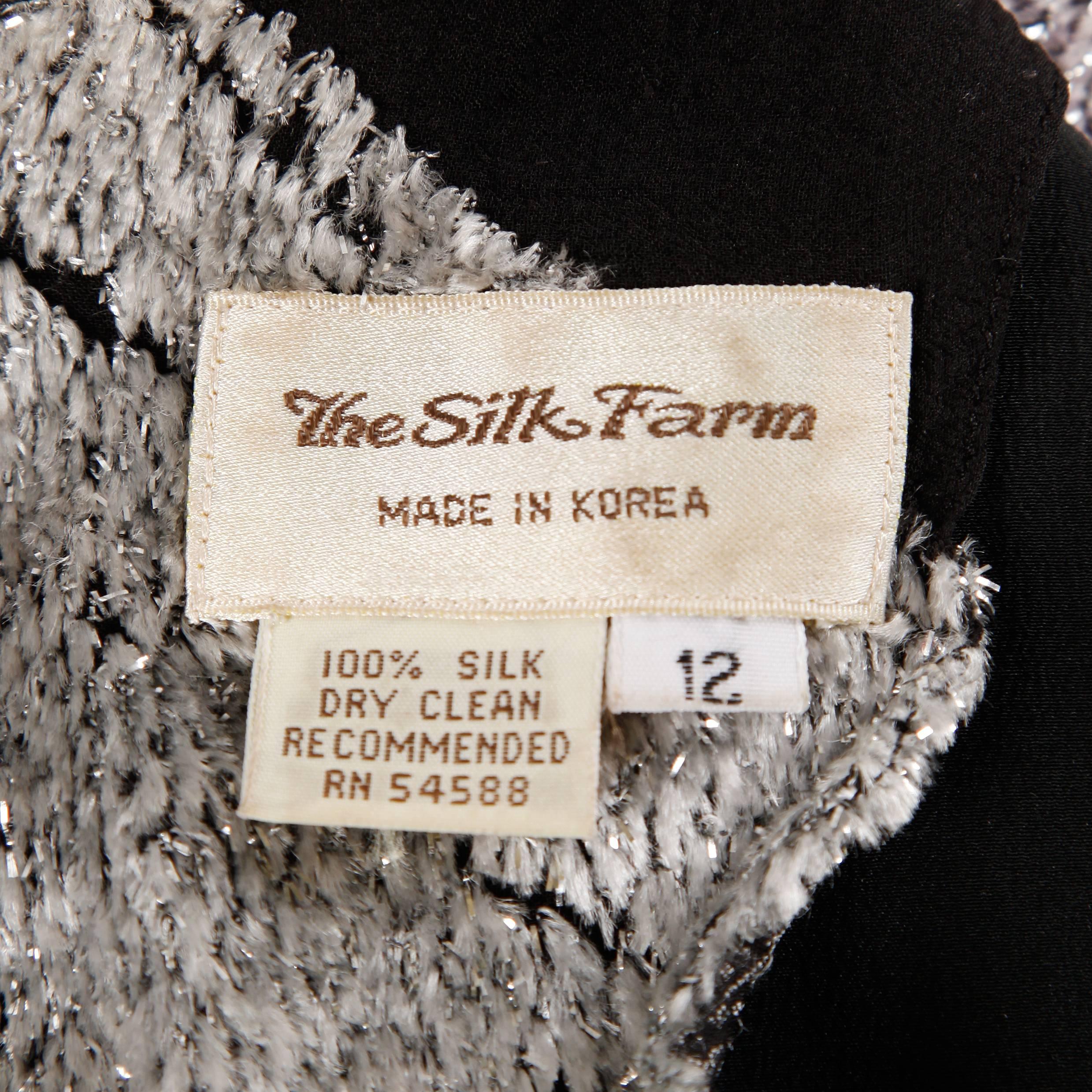 Women's The Silk Farm by Icinoo Vintage 1980s Drop Waist Metallic Burnout Flapper Dress
