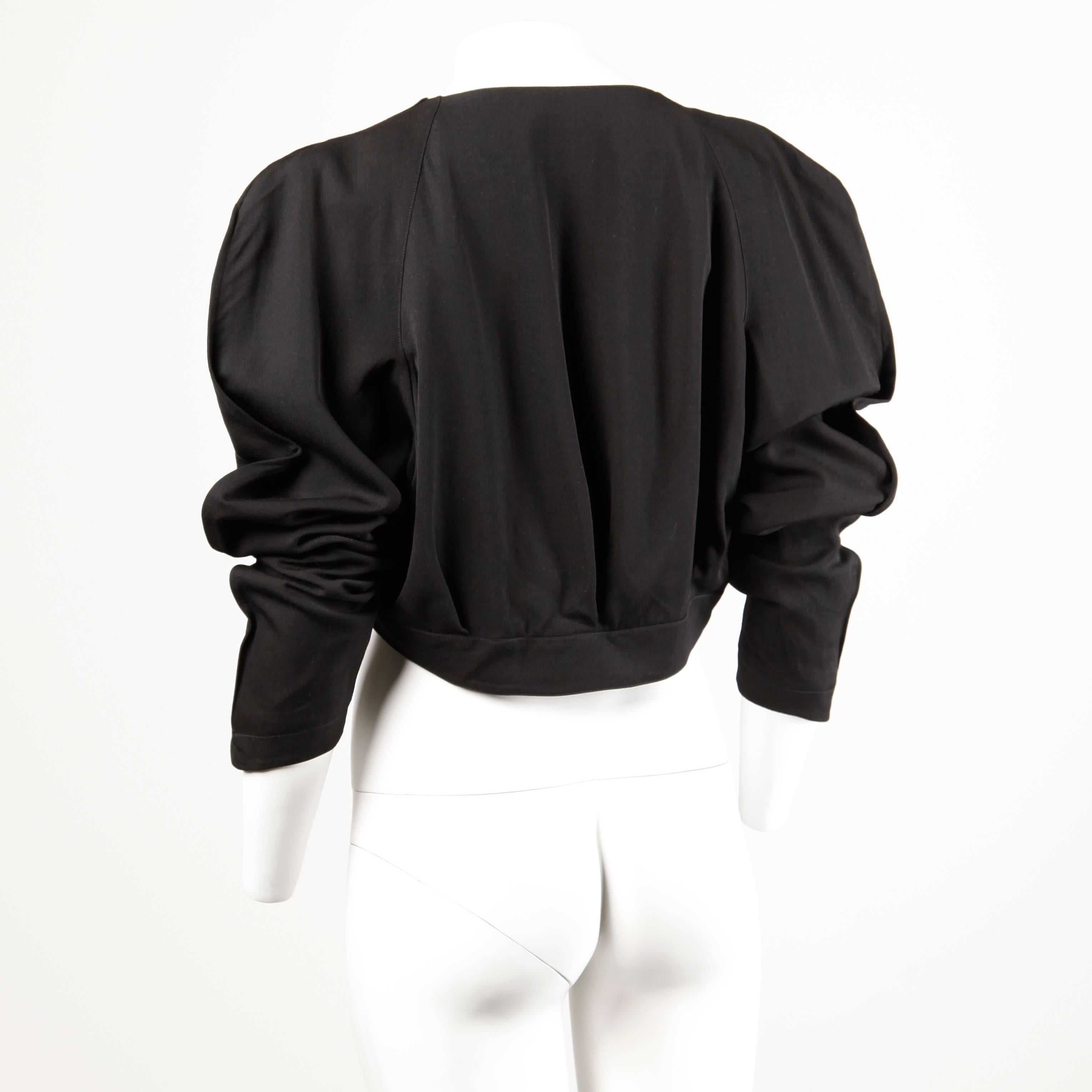 Women's Thierry Mugler 1980s Vintage Black Avant Garde Balloon Sleeve Jacket