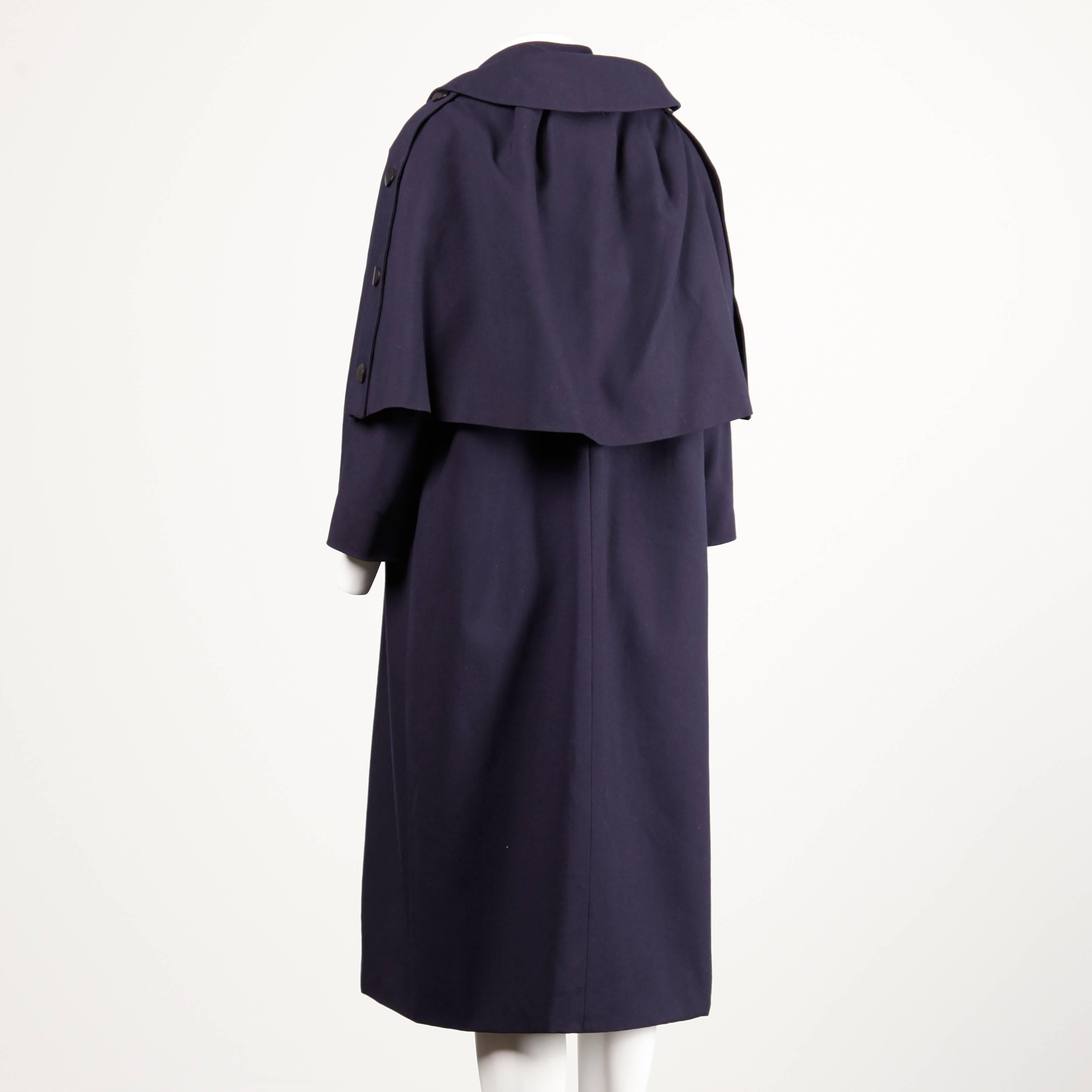 Jacques Heim 1950s 2-Pc Silk + Wool Coat with a Detachable Cape/ Scarf 5