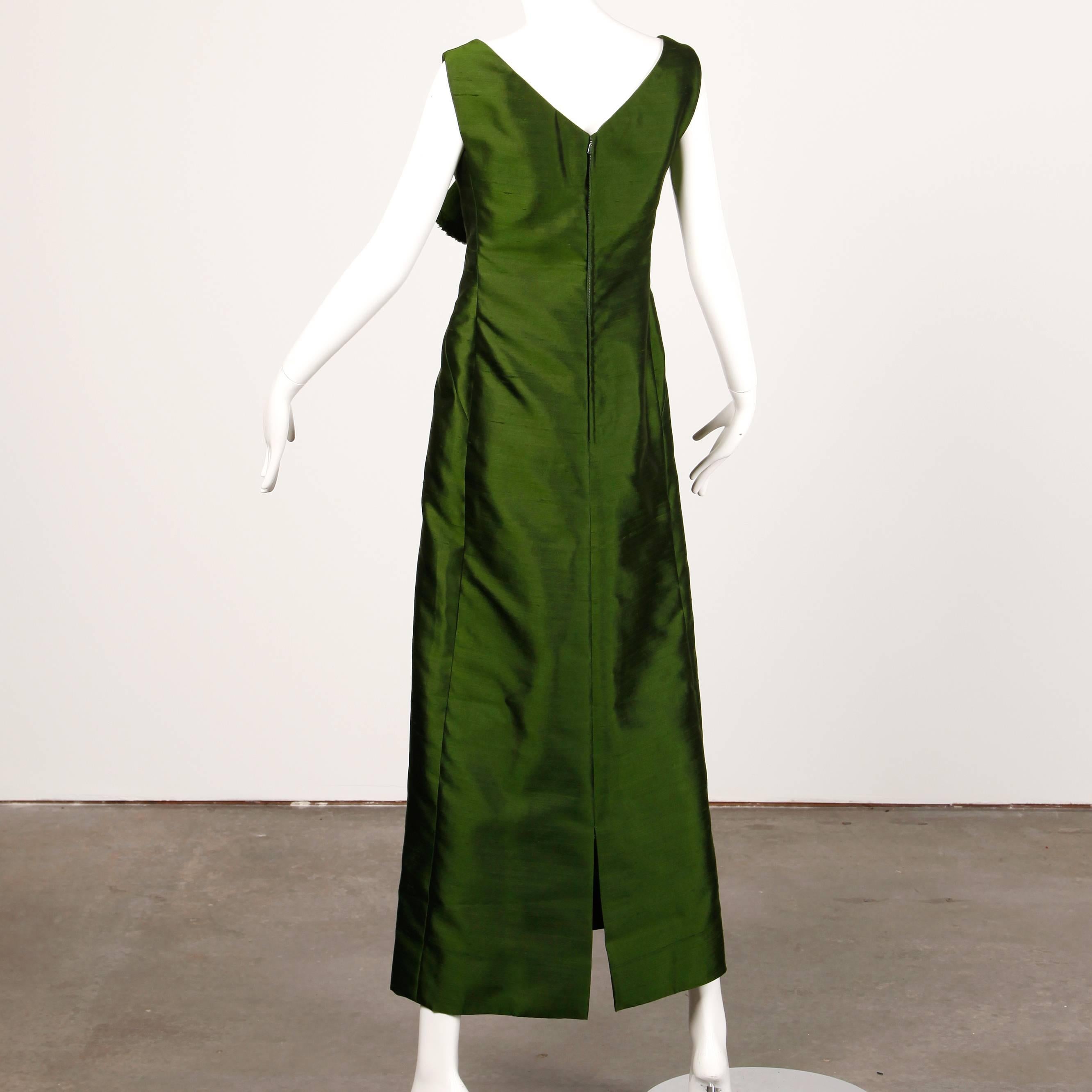 olive green silk dress
