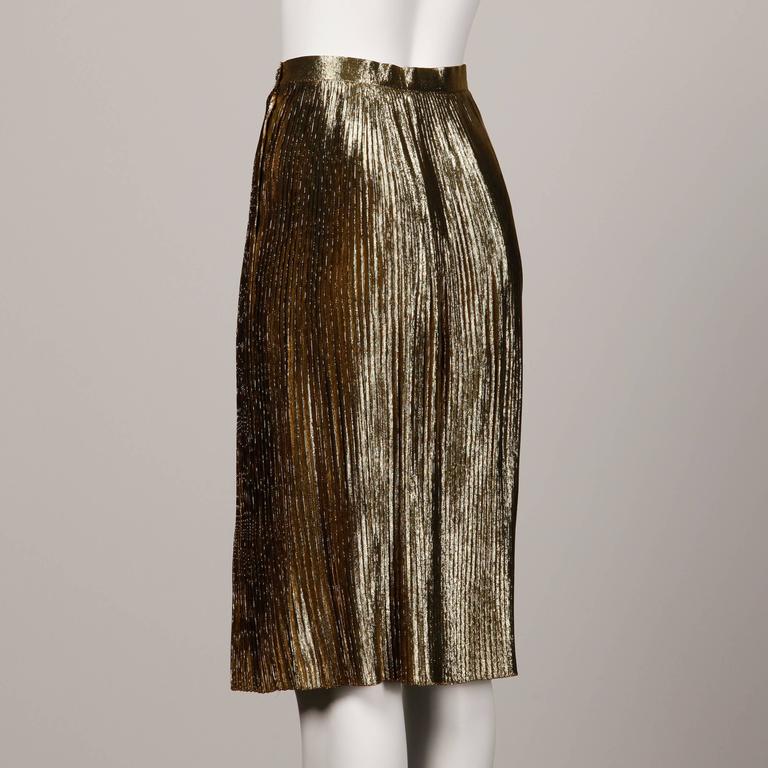 Vintage 70s Dior Seperables Pleated Skirt Womens Size W30