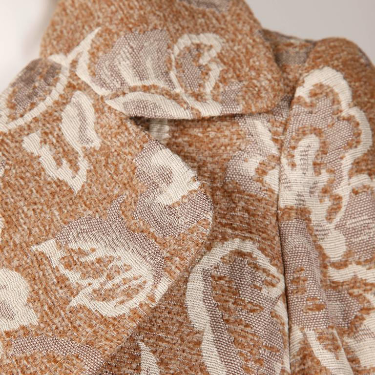 Lazarus 1970s Vintage Chenille Woven Tapestry Trench Coat at 1stDibs