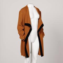 Courreges 1980s Vintage Oversized Wool Knit Cardigan Sweater Coat