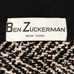 Giacca in tweed di lana vintage di Ben Zuckerman del 1960 con bordo in pelliccia di agnello persiano