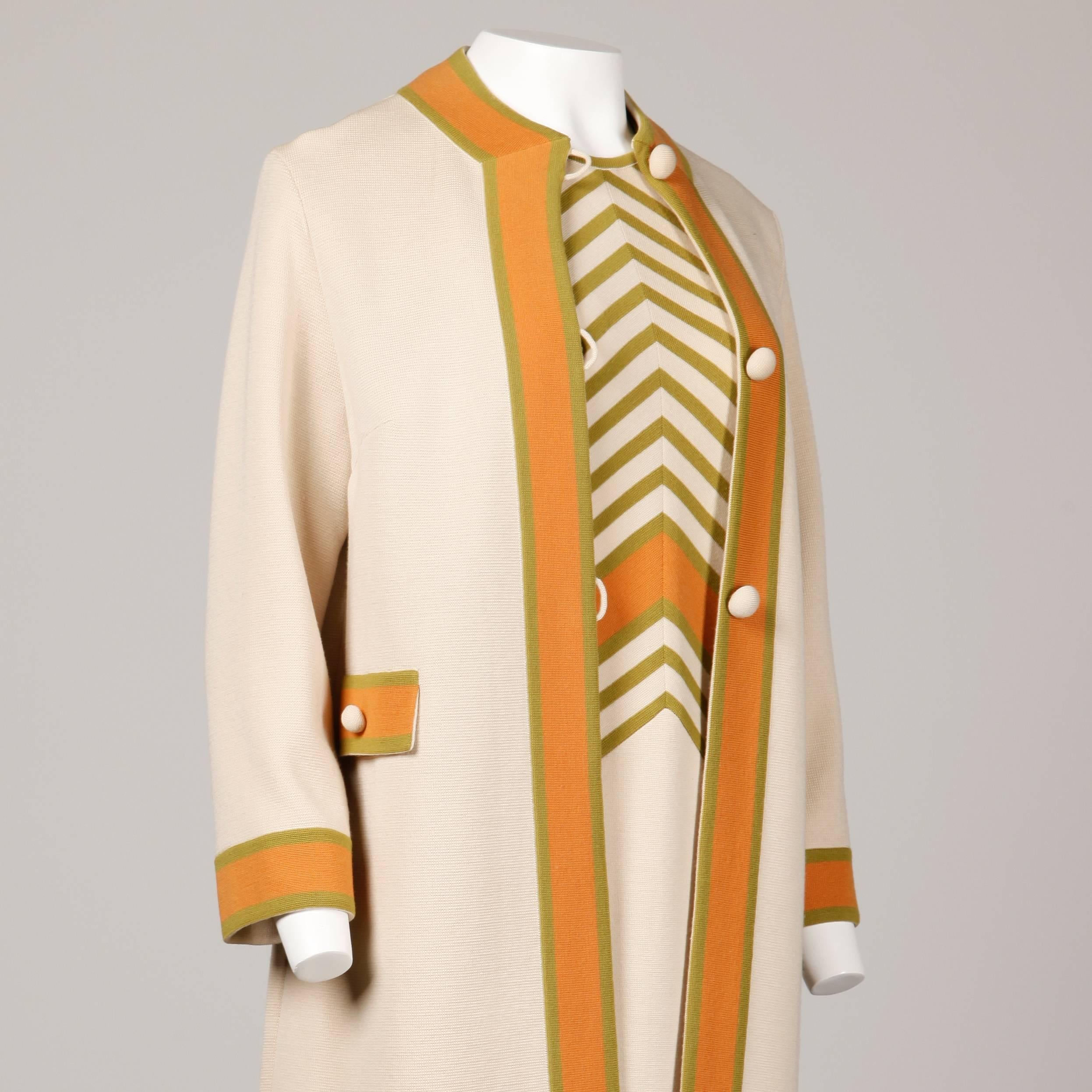 Gianni Ferri for Banff Ltd 1960s Vintage Color Block Coat + Dress 2-Pc Ensemble 3