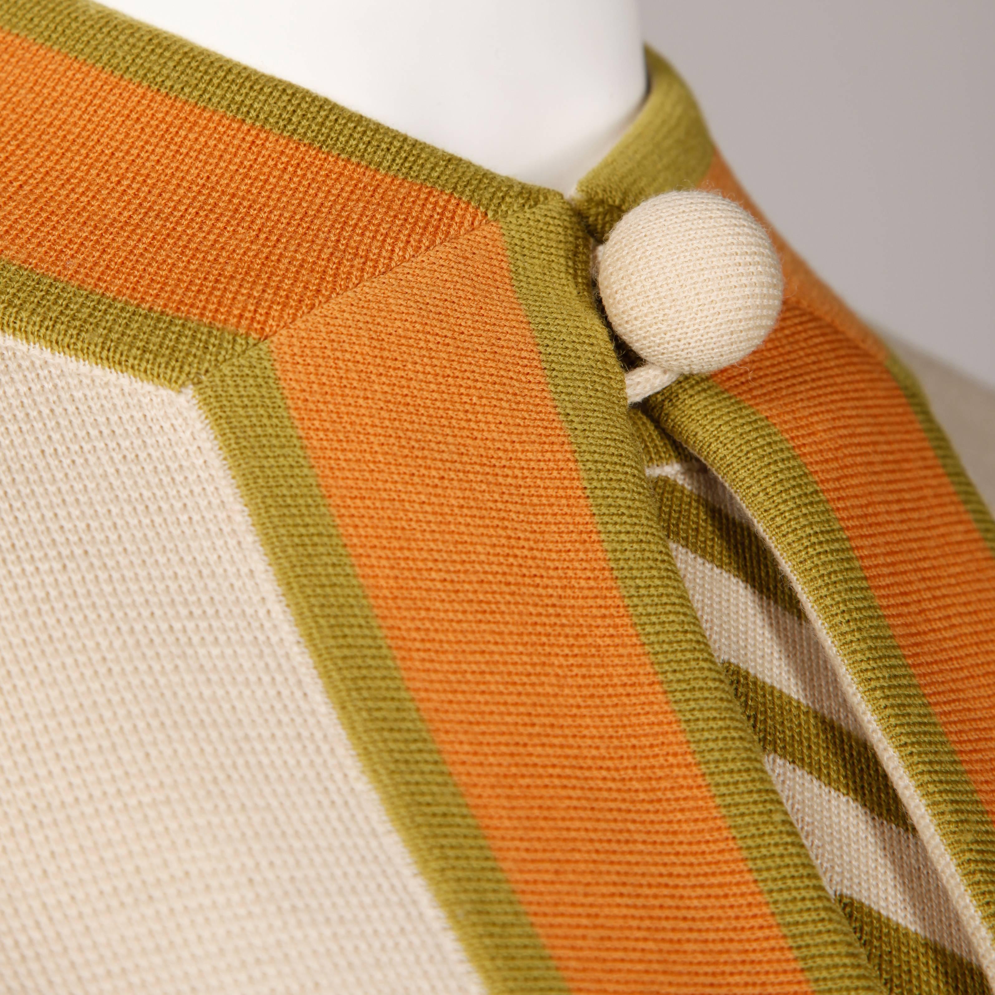 Beige Gianni Ferri for Banff Ltd 1960s Vintage Color Block Coat + Dress 2-Pc Ensemble