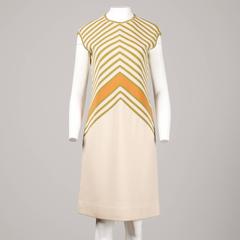 Gianni Ferri for Banff Ltd 1960s Vintage Color Block Coat + Dress 2-Pc Ensemble