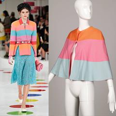 Karl Lagerfeld for Tiziani Vintage 1960s Color Block Cape