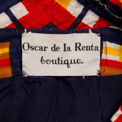 Conjunto de vestido y chaqueta de cuadros a juego Oscar De La Renta Vintage de los años 70