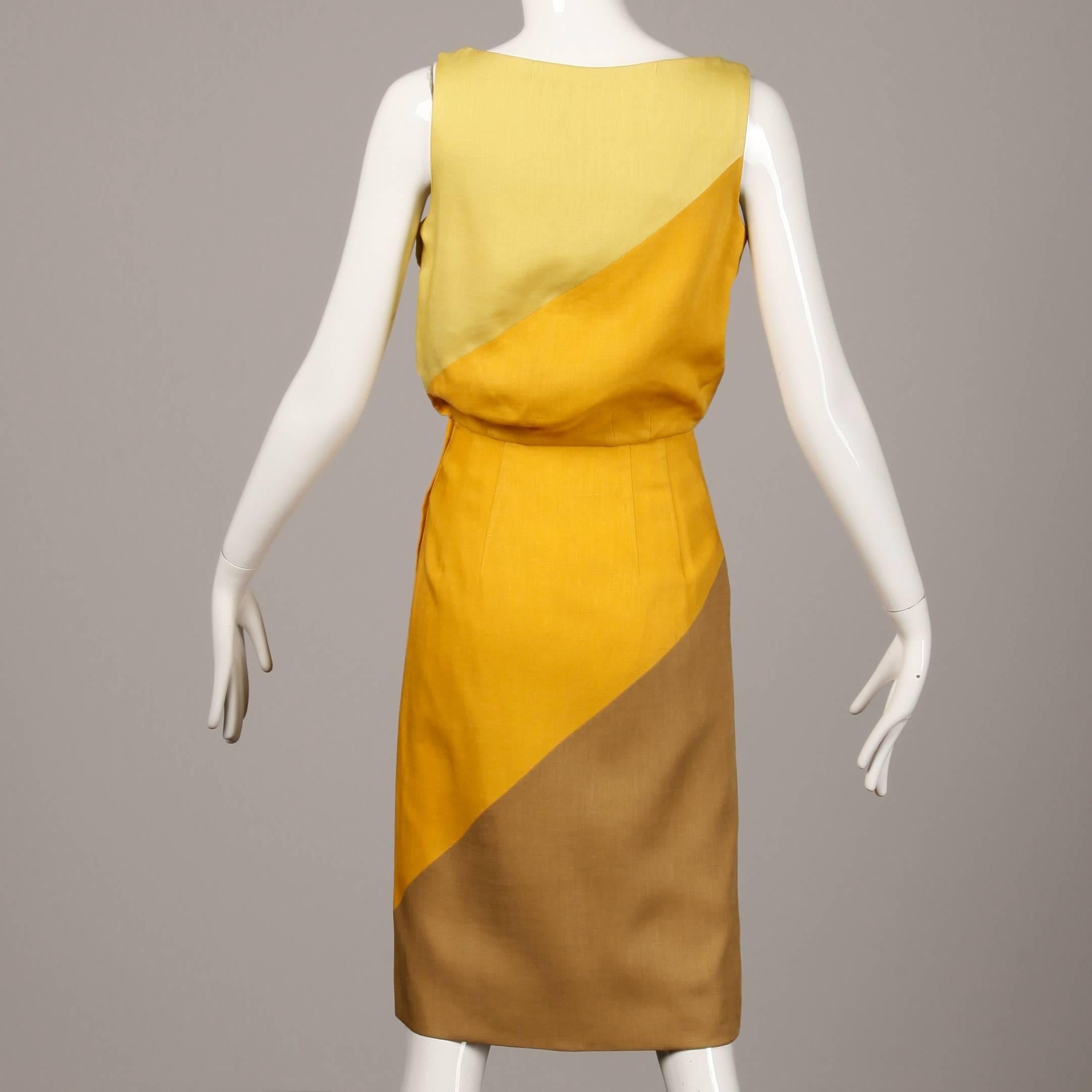 yellow sheath dress