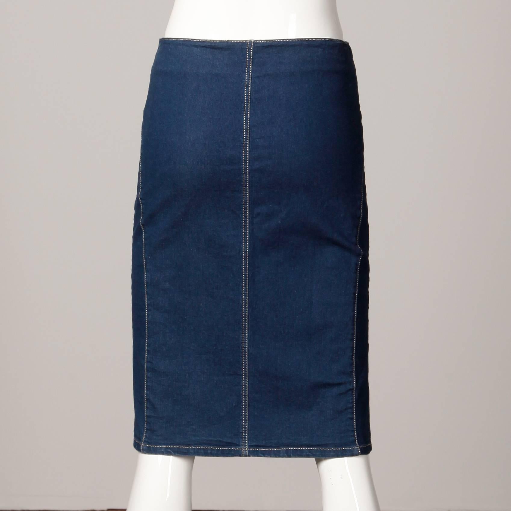 versace jeans couture denim skirt
