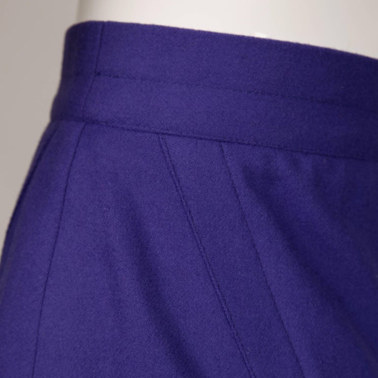 Amen Wardy Vintage 1980s Avant Garde Purple Wool Pencil Skirt with ...