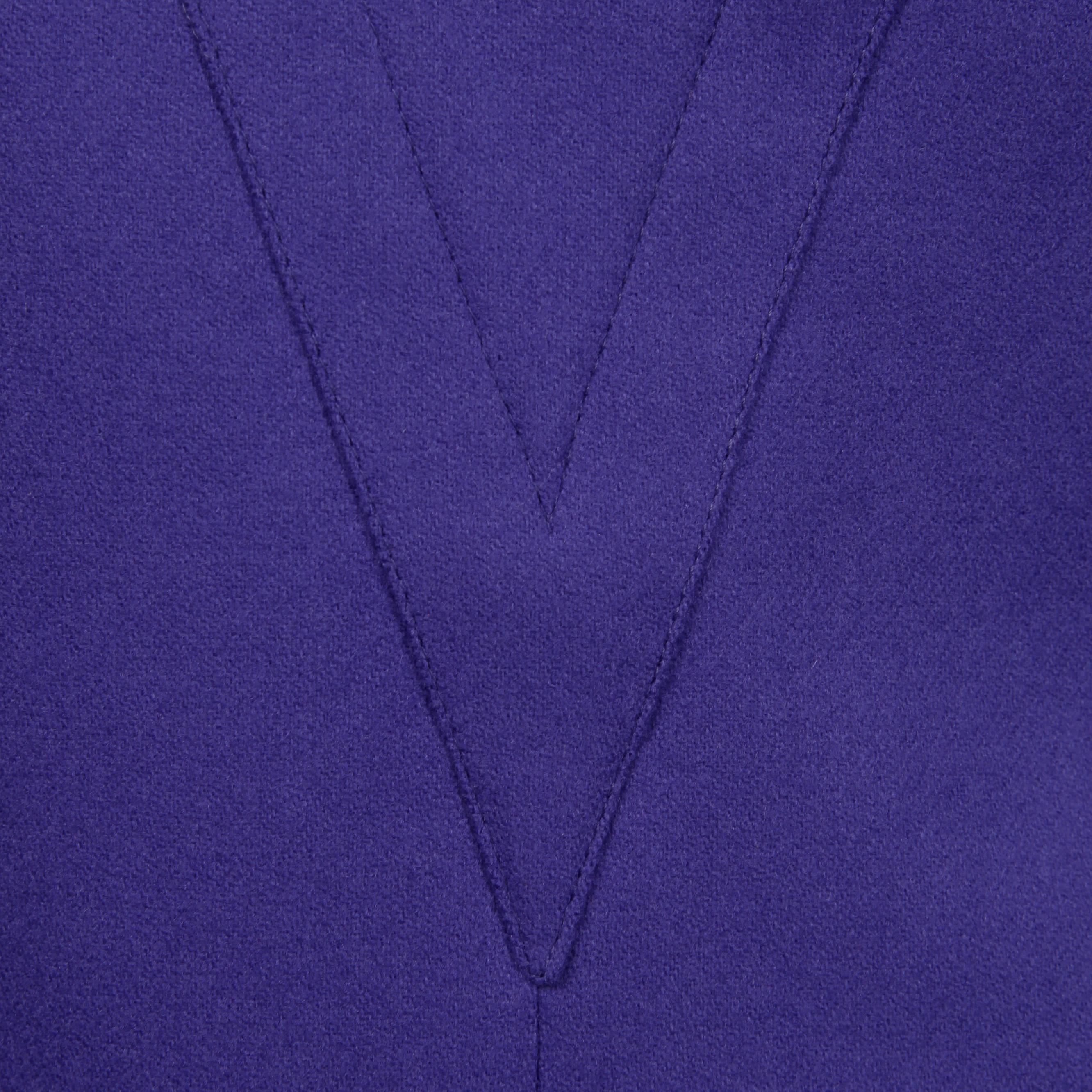 Amen Wardy Vintage 1980s Avant Garde Purple Wool Pencil Skirt with Pleated Slit 1