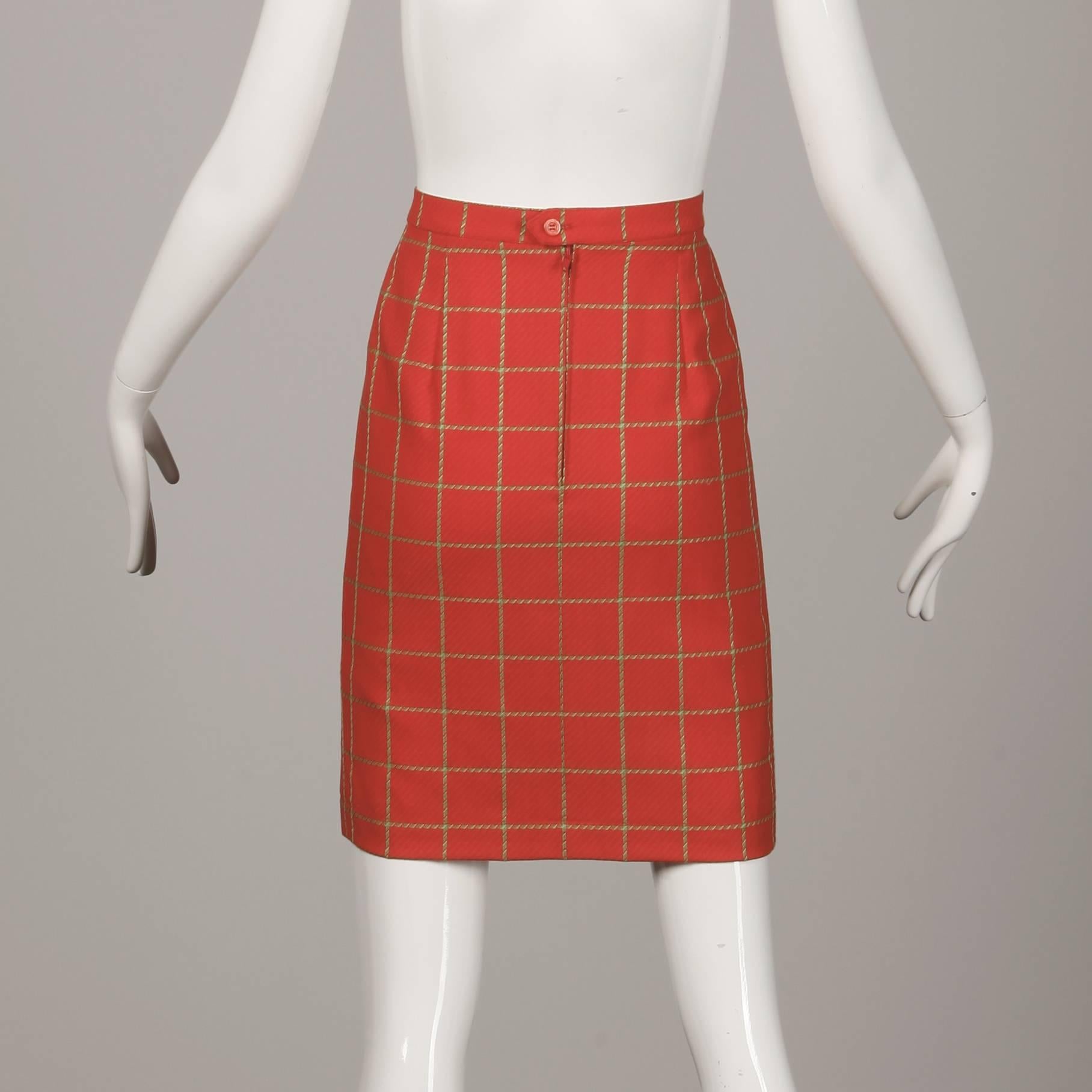 1980s Bernard Perris Vintage Wool/ Cashmere Jacket + Skirt Suit Ensemble For Sale 1