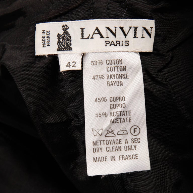 Vintage Lanvin 1980s Black Velvet Bows Strapless Cocktail Dress For Sale at 1stdibs