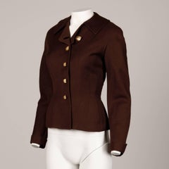 1950s Cari Colette Vintage New Look Brown Wool Tailored Jacket