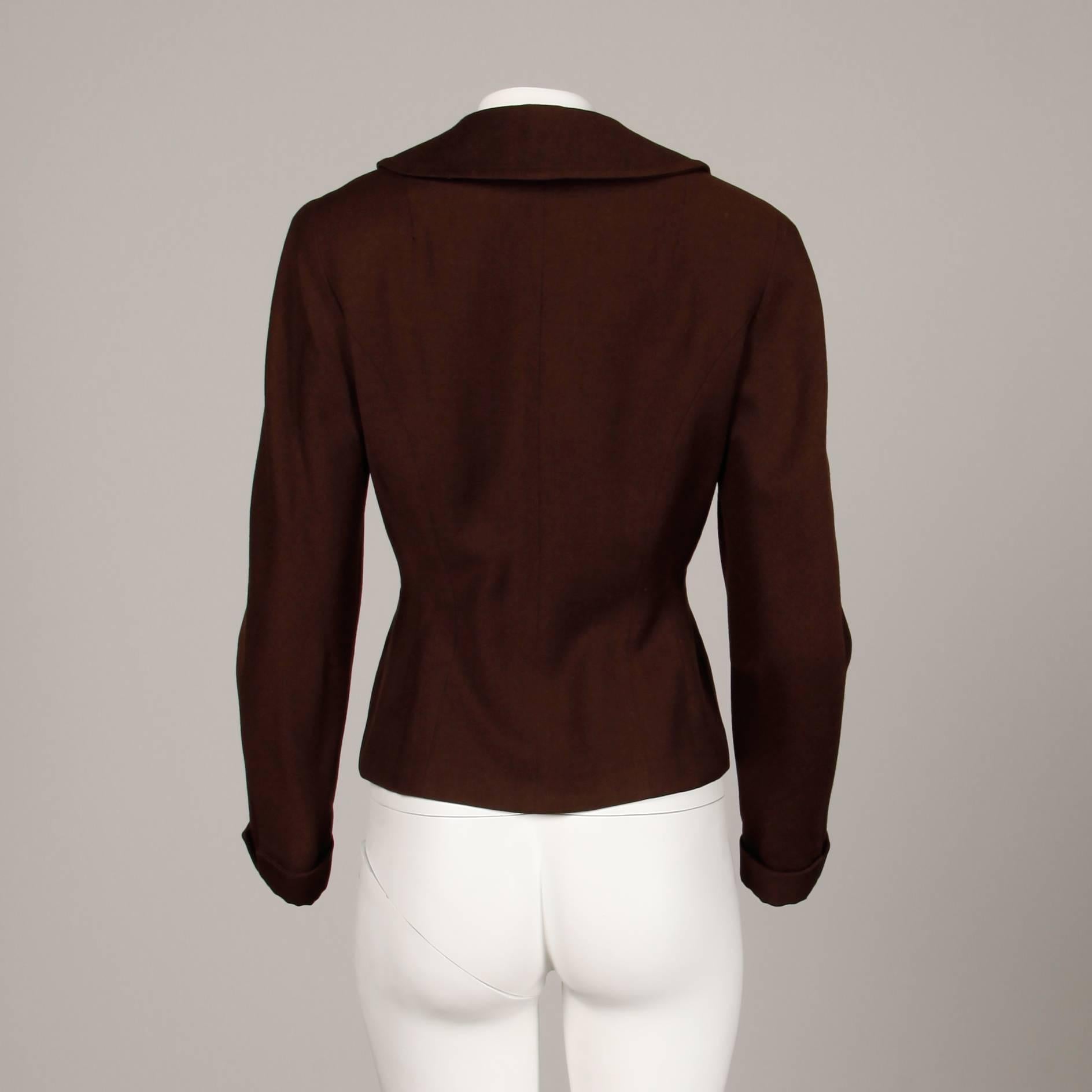 1950s Cari Colette Vintage New Look Brown Wool Tailored Jacket im Zustand „Hervorragend“ im Angebot in Sparks, NV