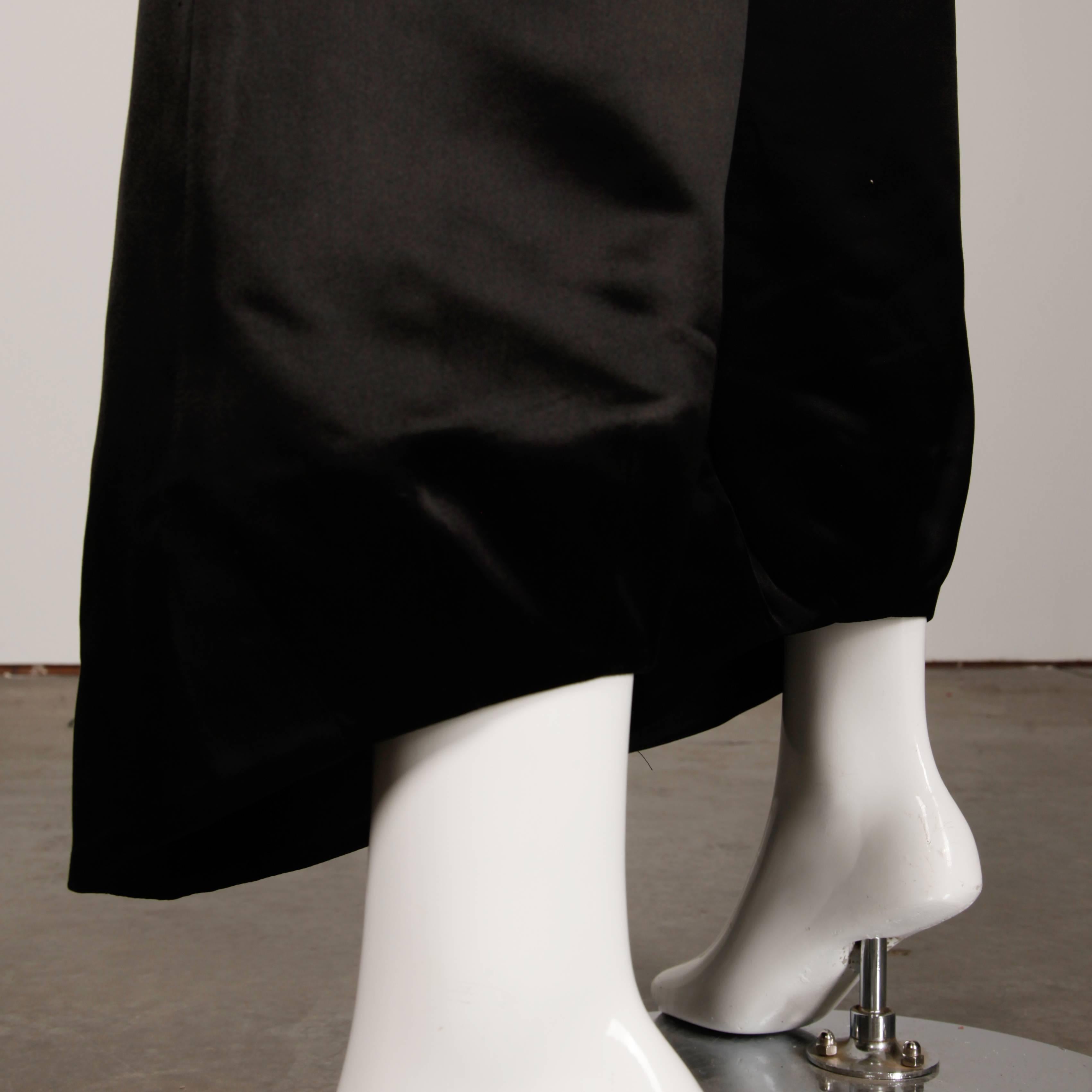 Christian Lacroix Vintage Black Satin Wide Leg Silk Blend Palazzo Pants 3