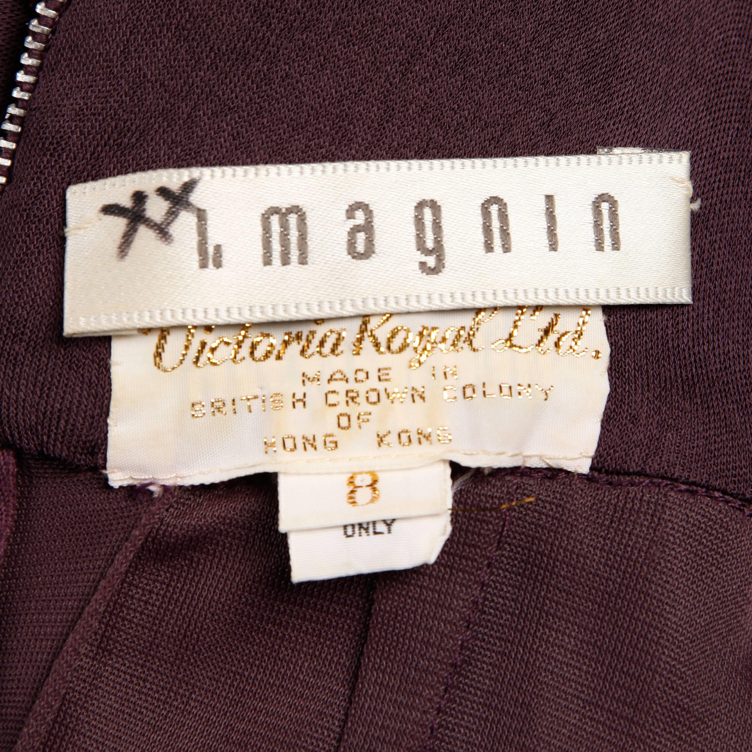 Black 1970s I. Magnin Vintage Sequin + Beaded Studio 54 Disco Silk Jersey Knit Dress