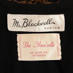 1960 Mr. Blackwell Custom Vintage Black + Brown Houndstooth Wool Jacket o Coat