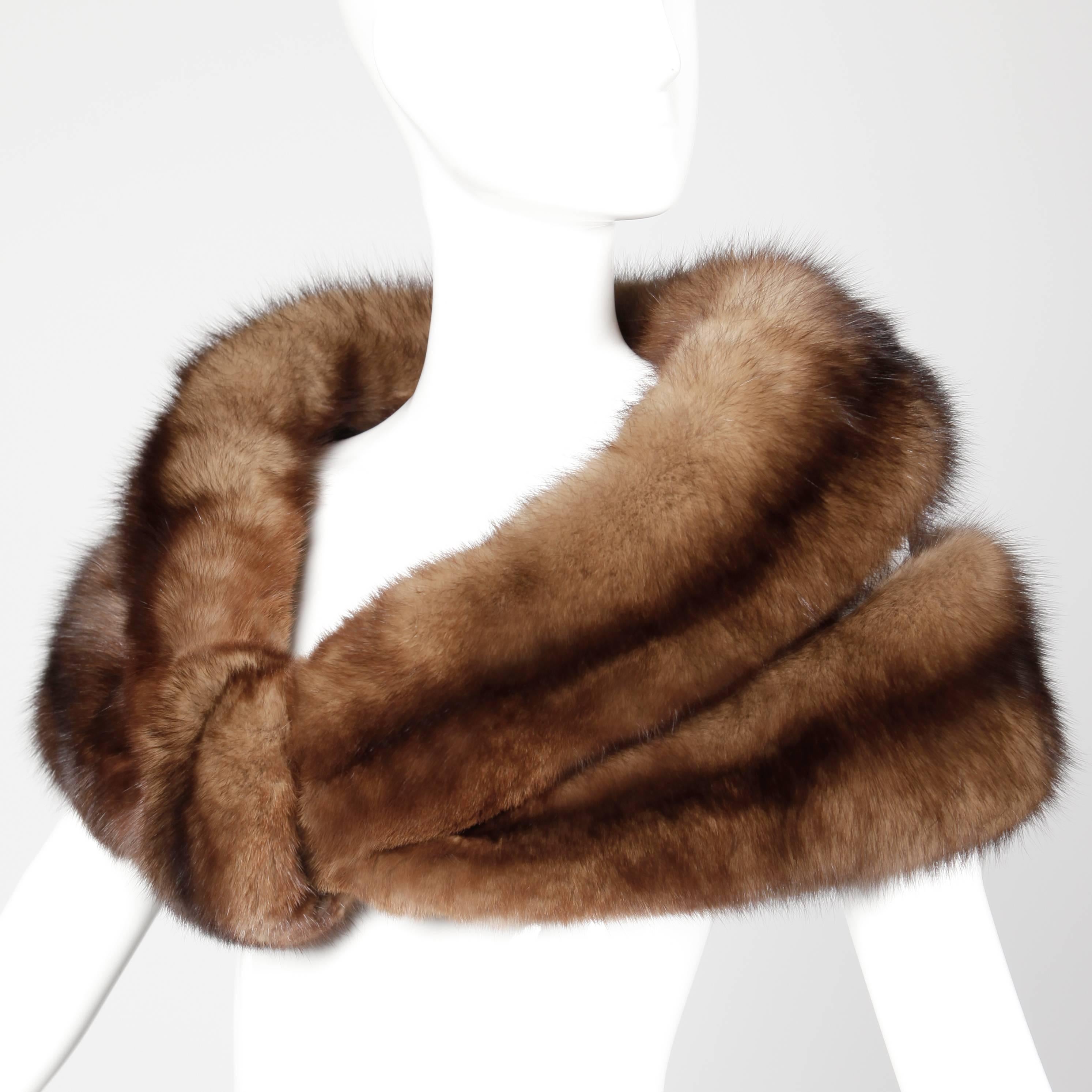 Pristine Vintage Barguzin Russian Sable Fur Wrap, Stole or Fling In Excellent Condition In Sparks, NV
