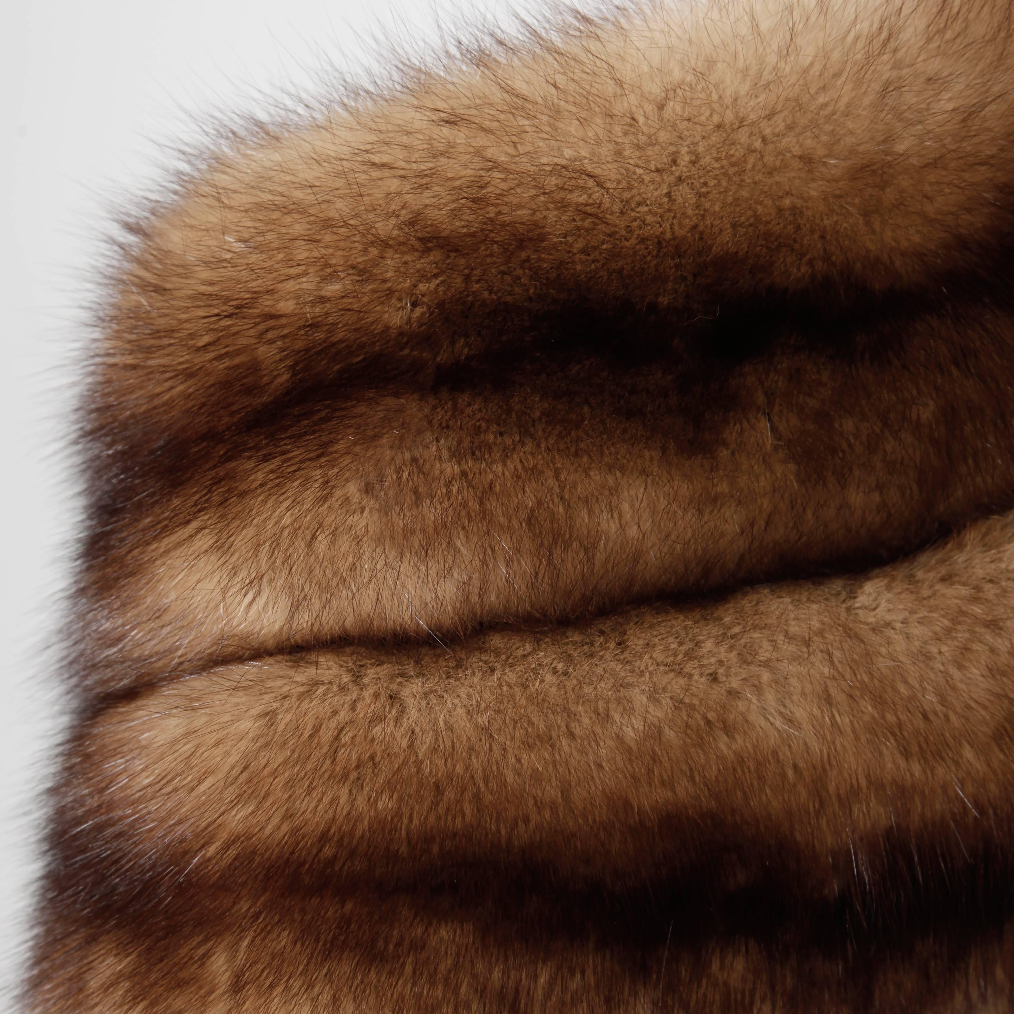 Absolutely pristine vintage genuine Barguzin Russian Sable Fur Wrap, Stole or Fling in stunning condition. The sable fur is in exceptional condition and is extremely soft and silky. This can be worn so many different ways! Lined with hook closure.