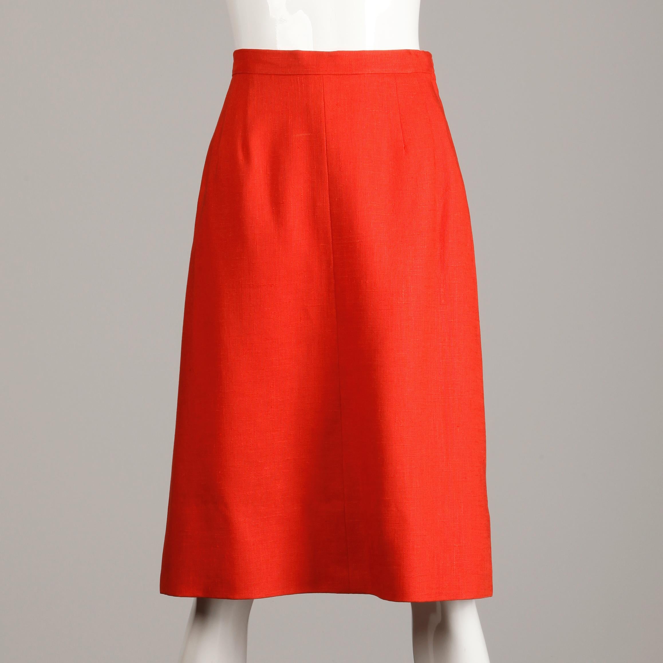 red woven skirt