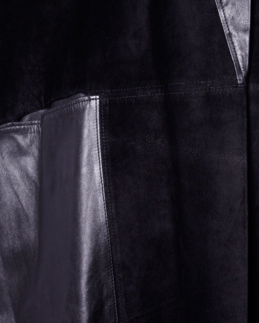 Jean Claude Jitrois Vintage 1980s Black Leather Avant Garde Coat For Sale 1