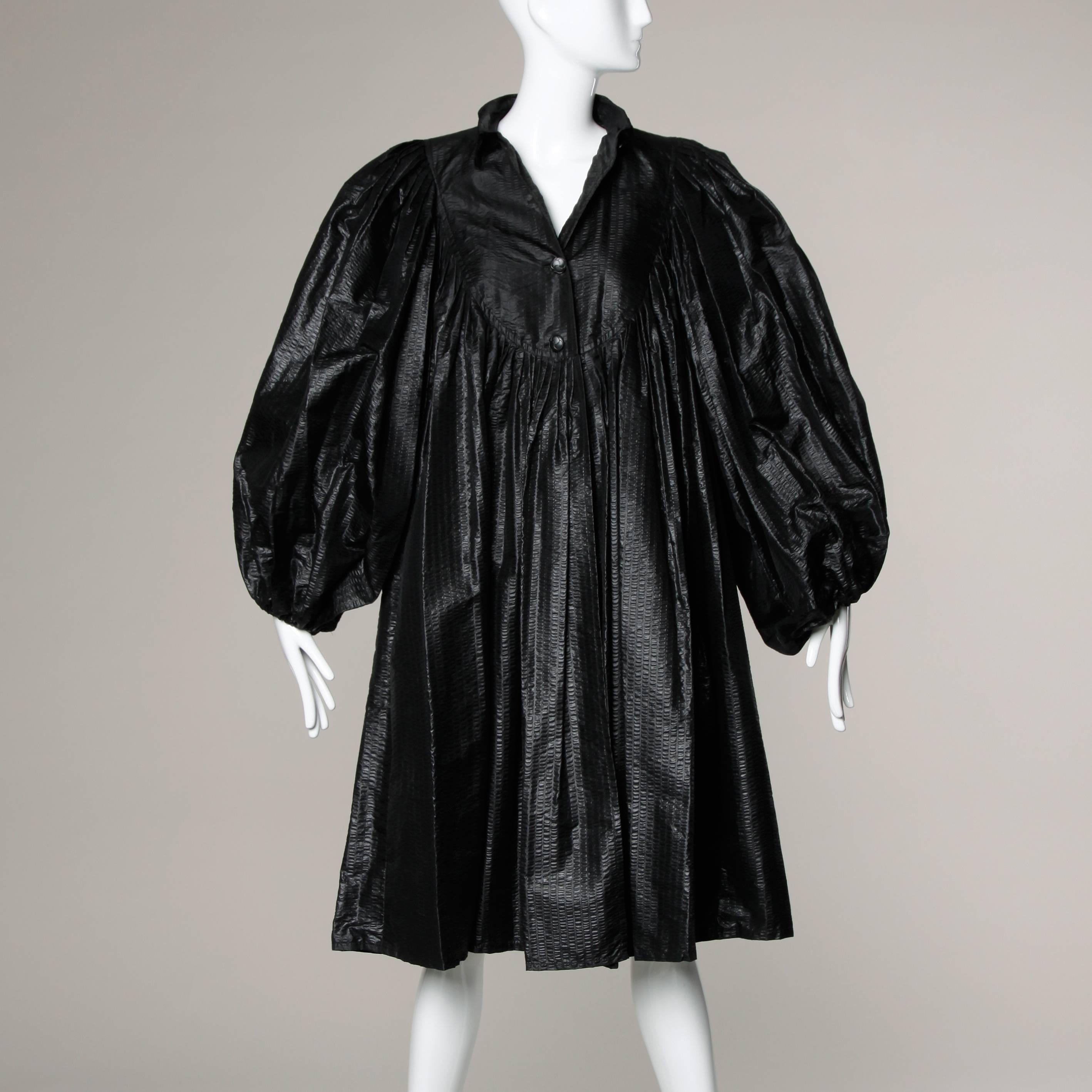 Dramatic James Galanos Vintage Avant Garde Coat with Massive Balloon Sleeves 4