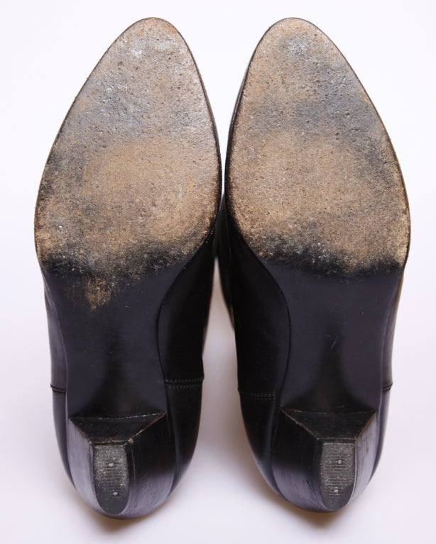 Christian Dior - Bottes d'équitation vintage en cuir noir, taille 5 Pour femmes en vente