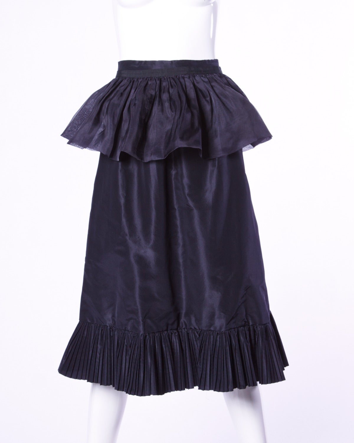 Black 1970s Bill Blass Vintage Silk 4-Piece Jacket + Skirt Suit Dress Ensemble For Sale