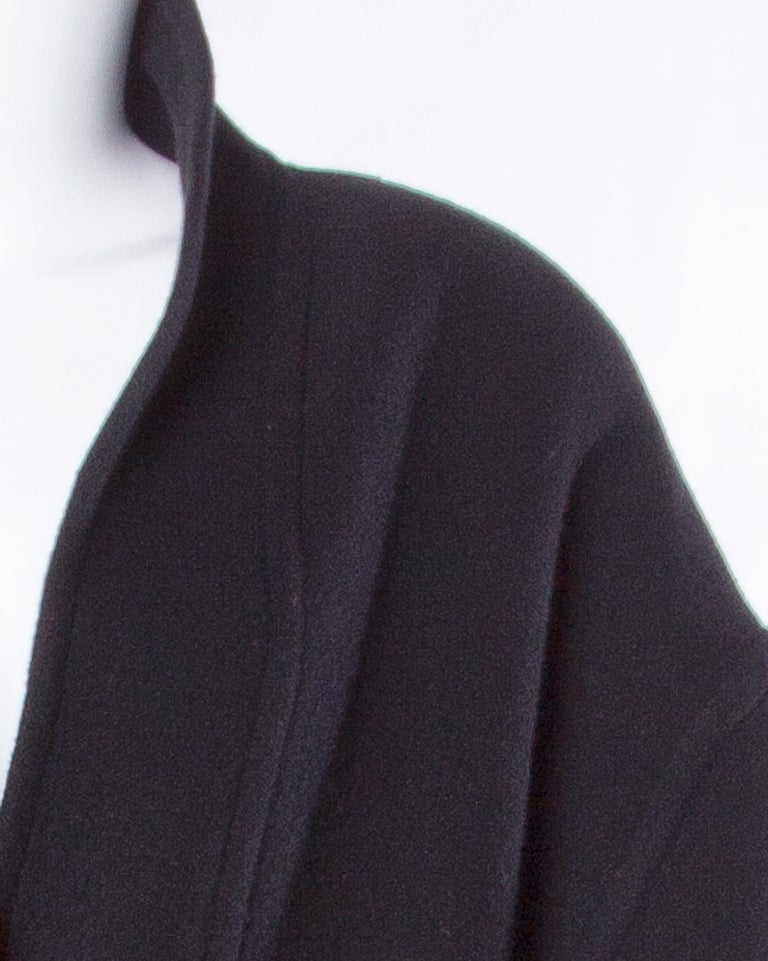 James Galanos for Neiman Marcus Unusual Black Wool/ Cashmere Vintage ...