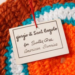 Rare Unworn 1970s Giorgio Sant'Angelo Colorful Knit Sweater Hat + Scarf Ensemble