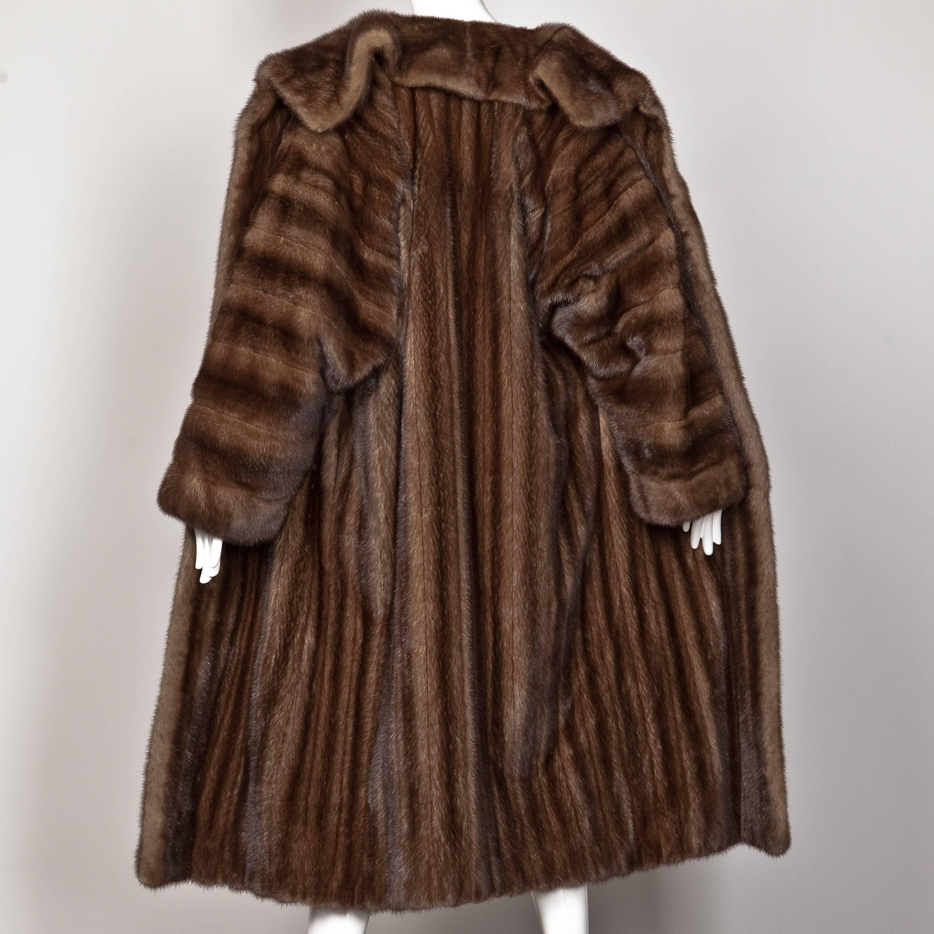 Women's James Galanos Vintage Female Mahogany Mink Full Length Coat, 1980s 