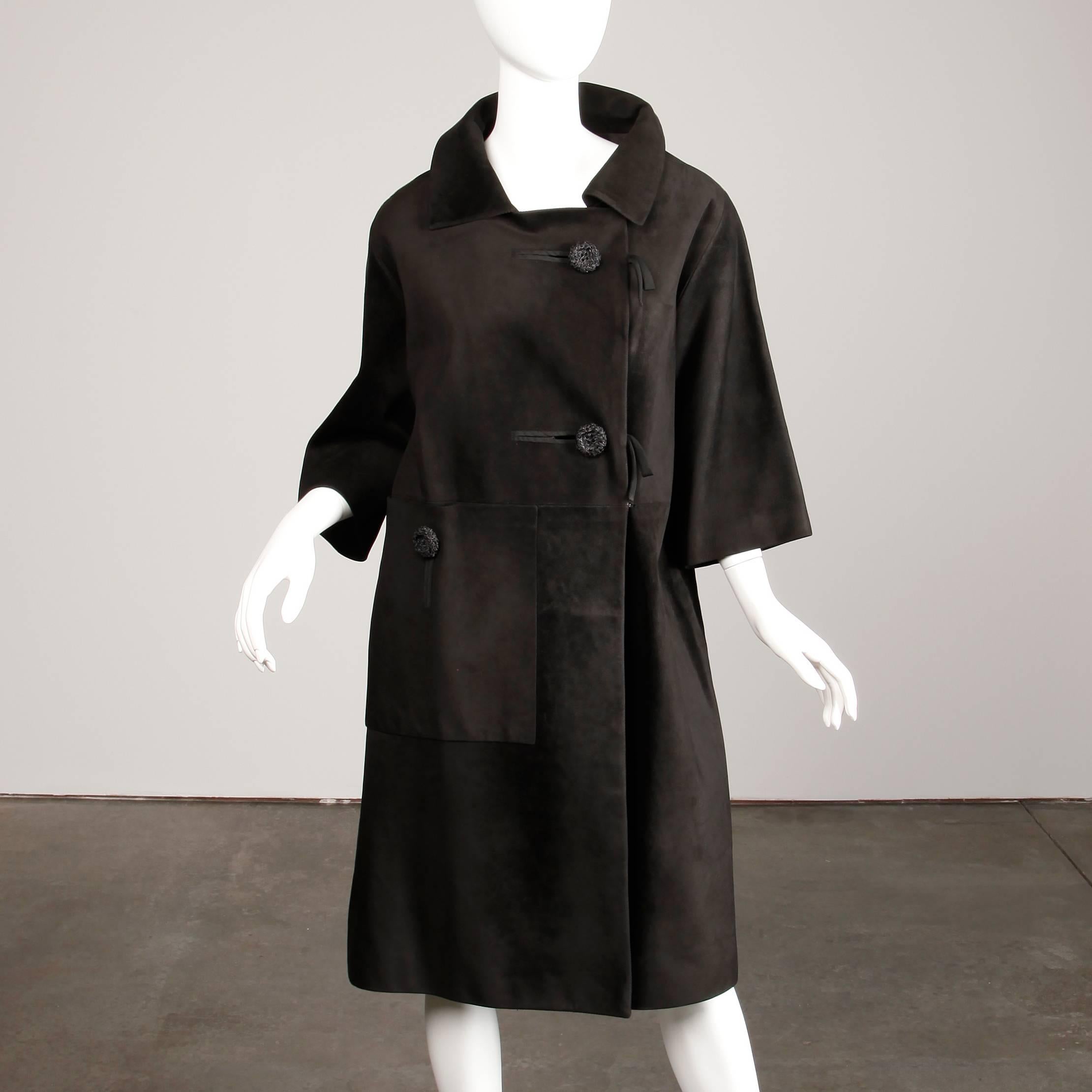 suede swing coat