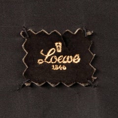 Rare 1960s Loewe Vintage Black Suede Leather Swing Coat with Cropped Sleeves