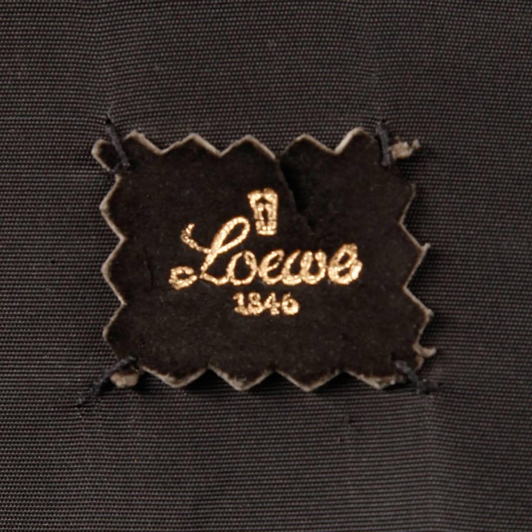 Rare 1960s Loewe Vintage Black Suede Leather Swing Coat With Cropped Sleeves For Sale At 1stdibs