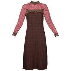 1970s Adolfo Vintage Santana Knit Sweater Dress