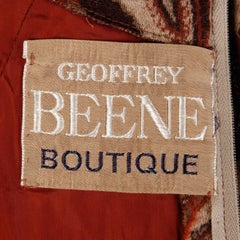1970s Geoffrey Beene Vintage Wool Knit Paisley Tapestry Dress with Long Sleeves