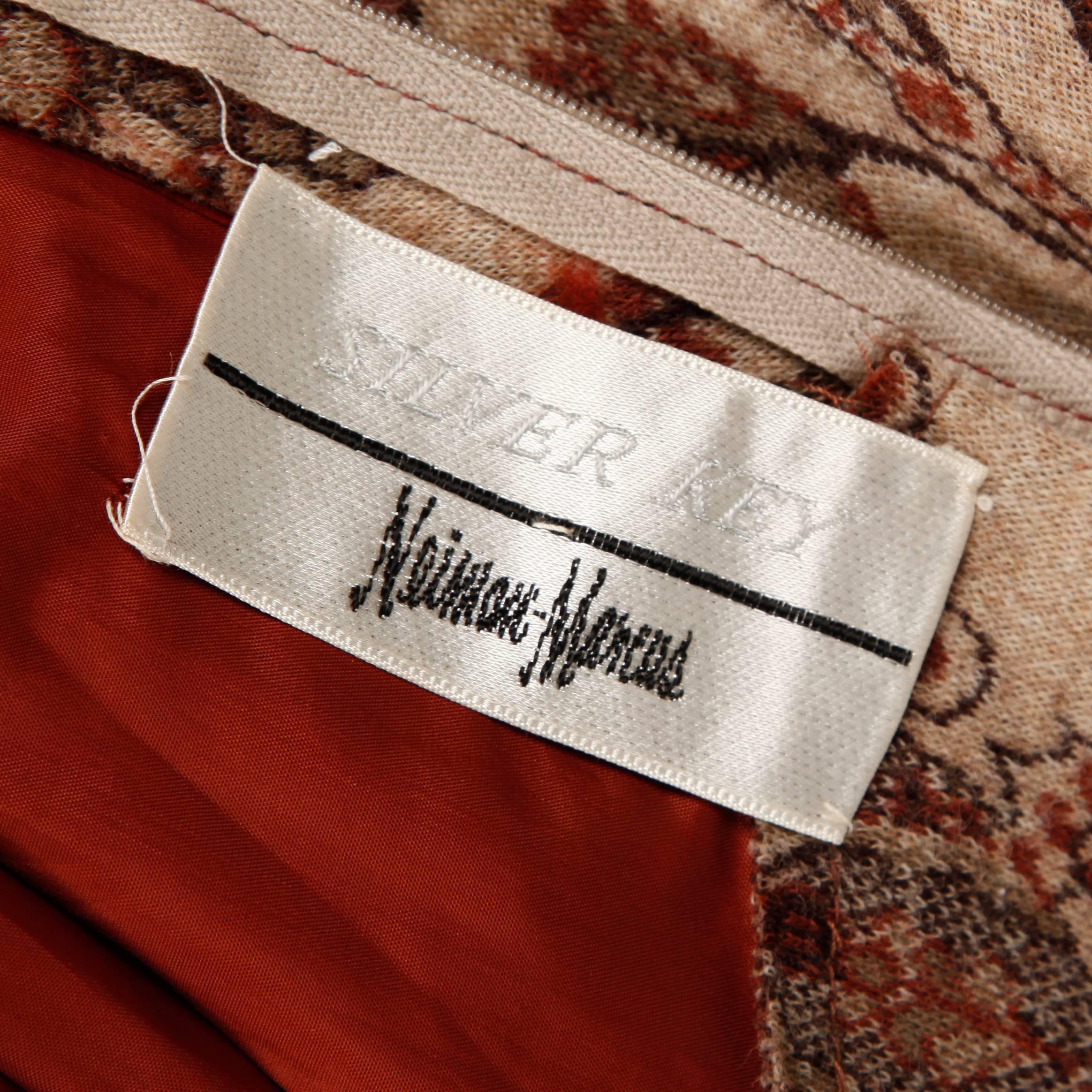 De las mujeres 1970s Geoffrey Beene Vintage Vestido de Tapicería Paisley de Punto de Lana con Mangas Largas en venta