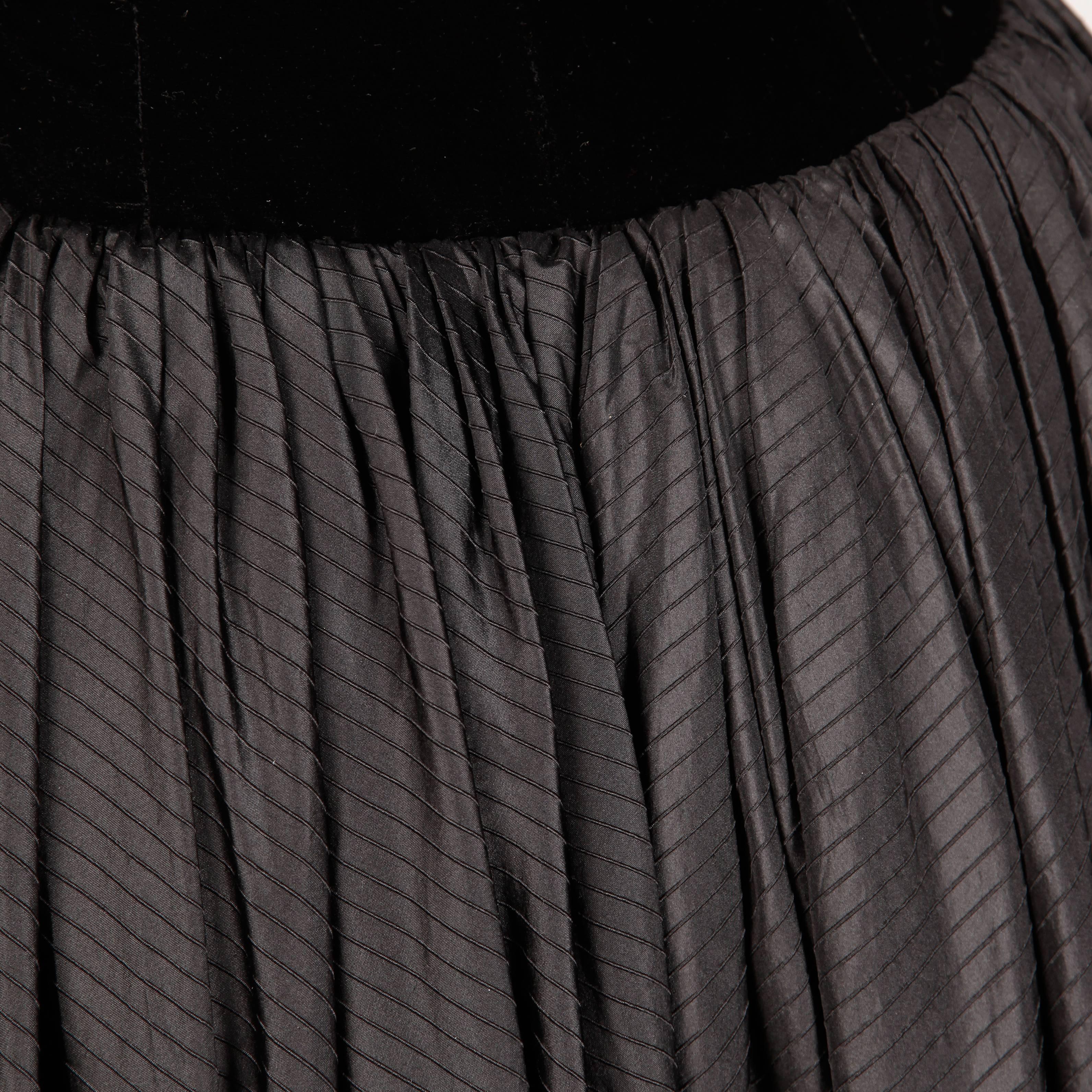 1980s Lanvin Vintage Black Silk Velvet Evening Dress/ Gown with Bows and Train 3