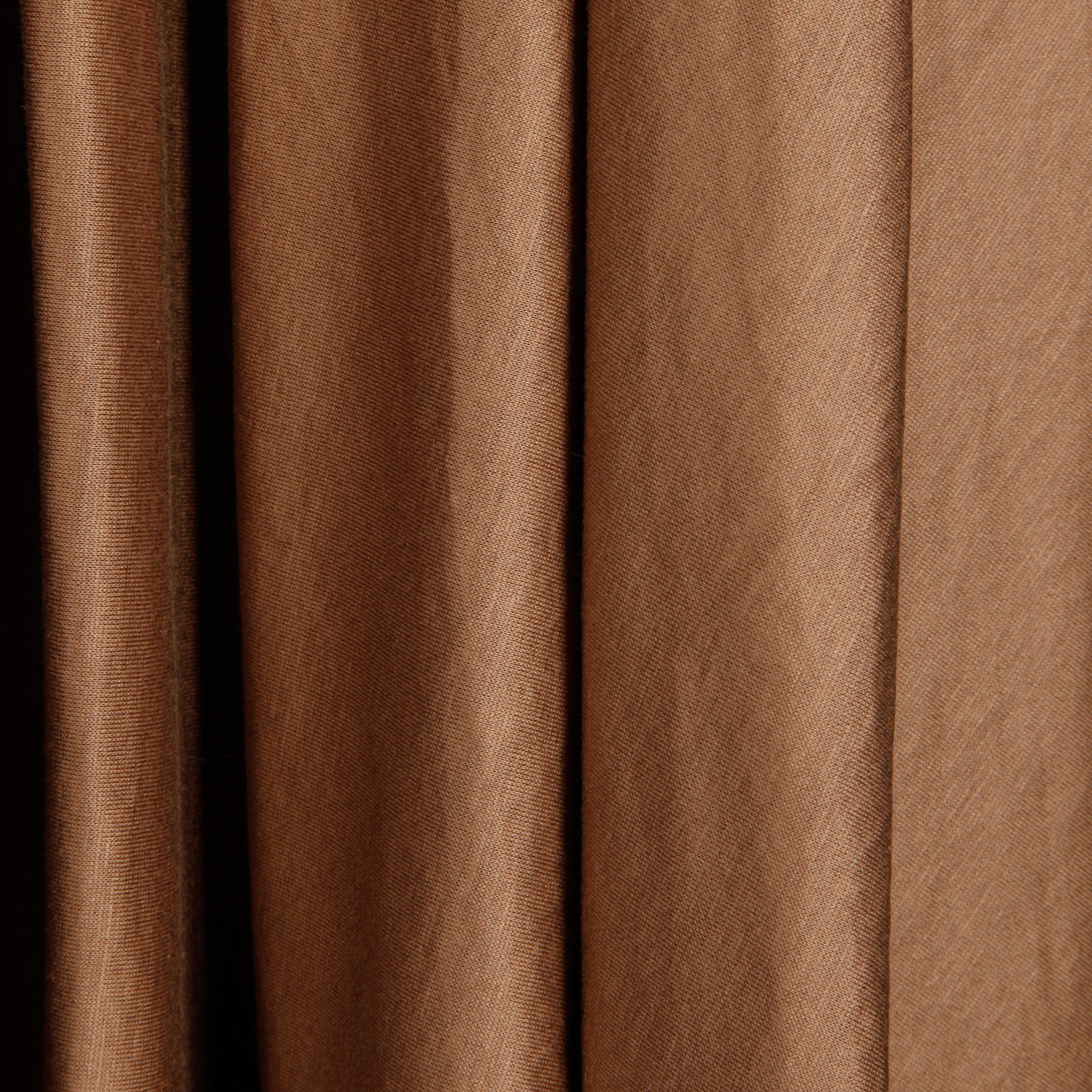 1980 Kenzo Paris Vintage Taupe Brown Cotton Wrap Midi Skirt en vente 1