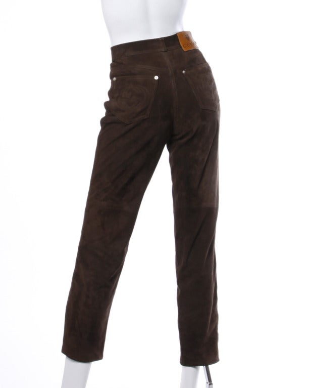 dark brown suede pants
