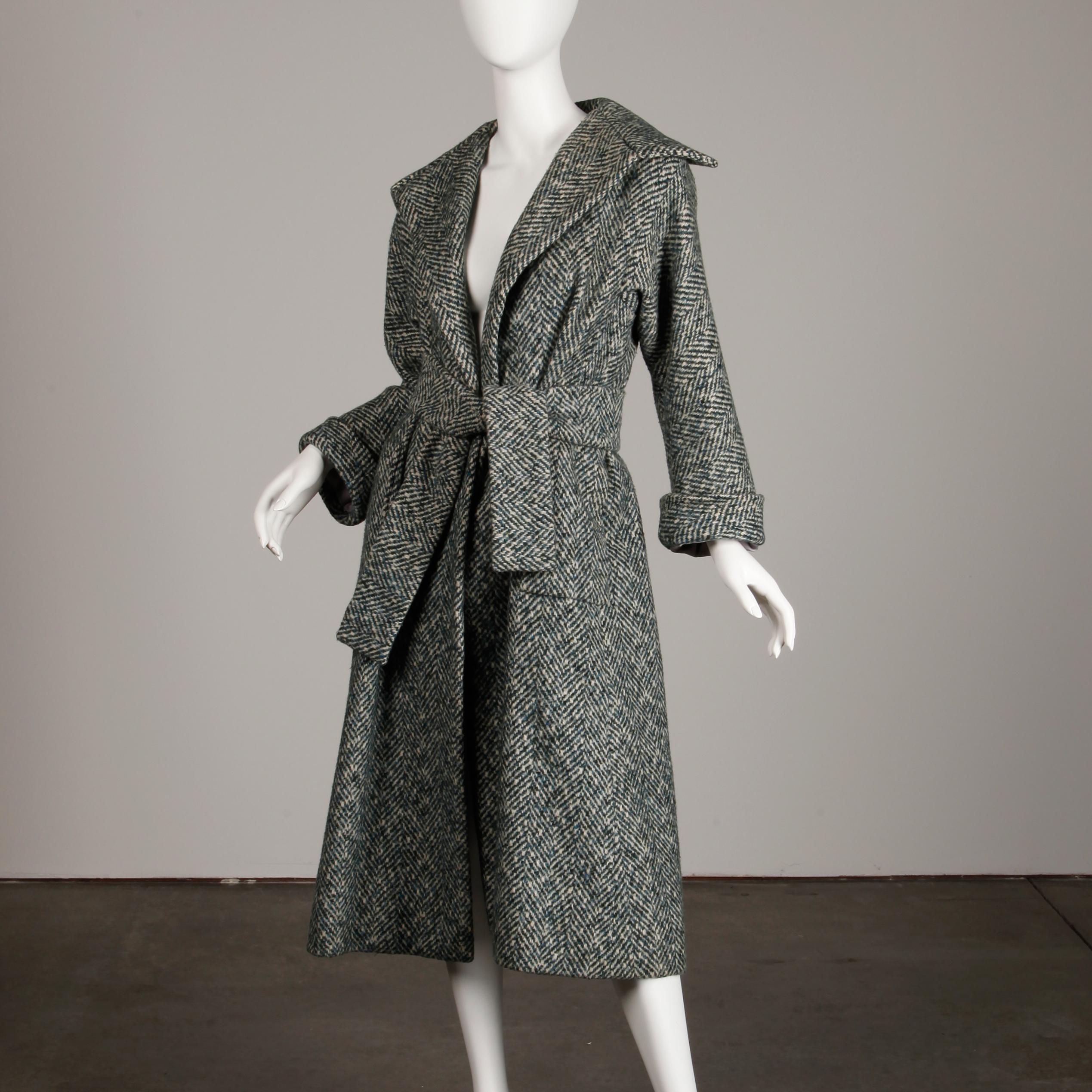 vintage herringbone coat