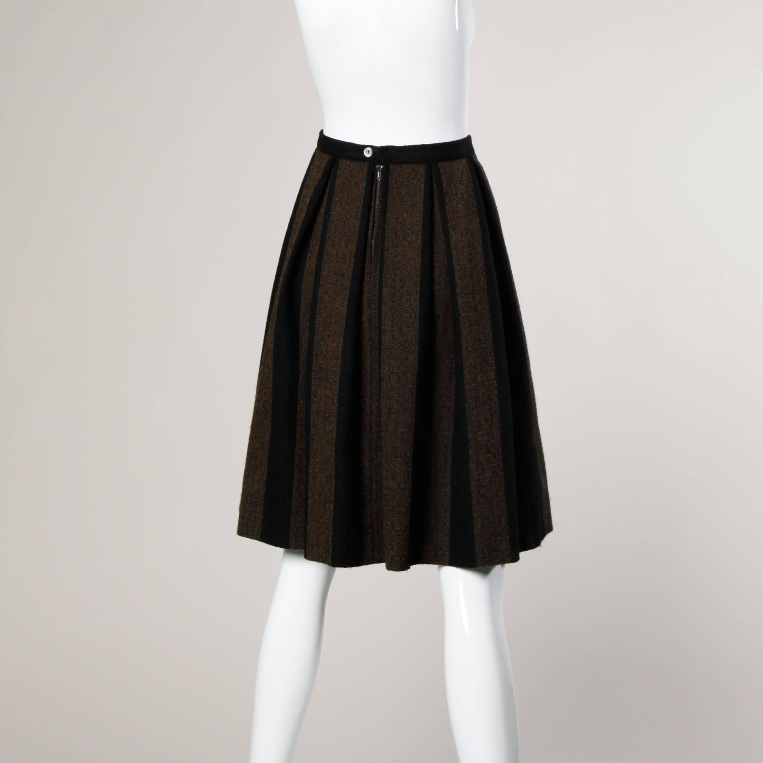 brown woven skirt