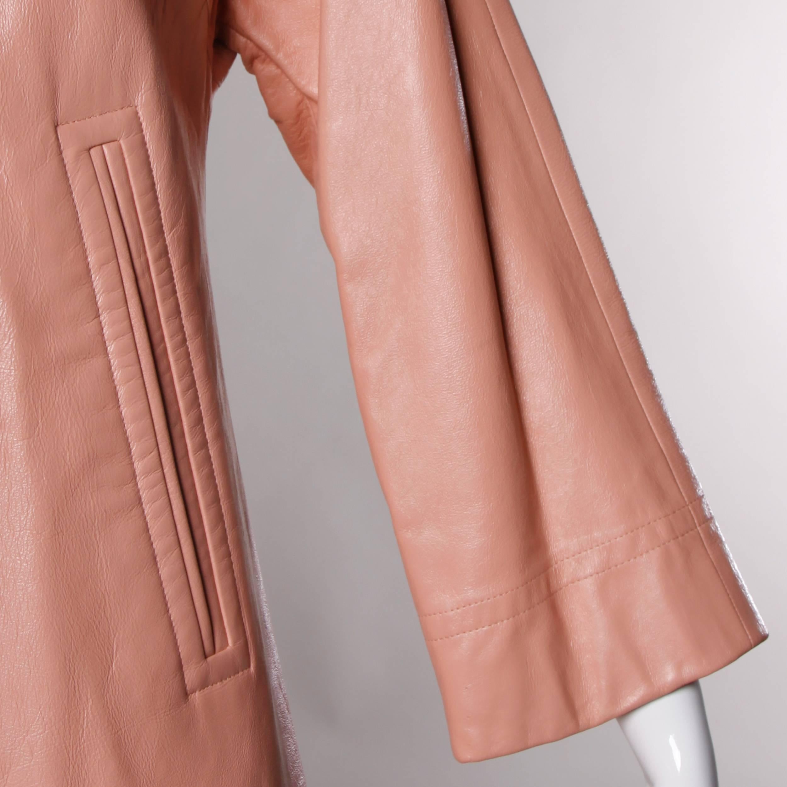Brown Bonnie Cashin 1960s Vintage Pink Leather Coat