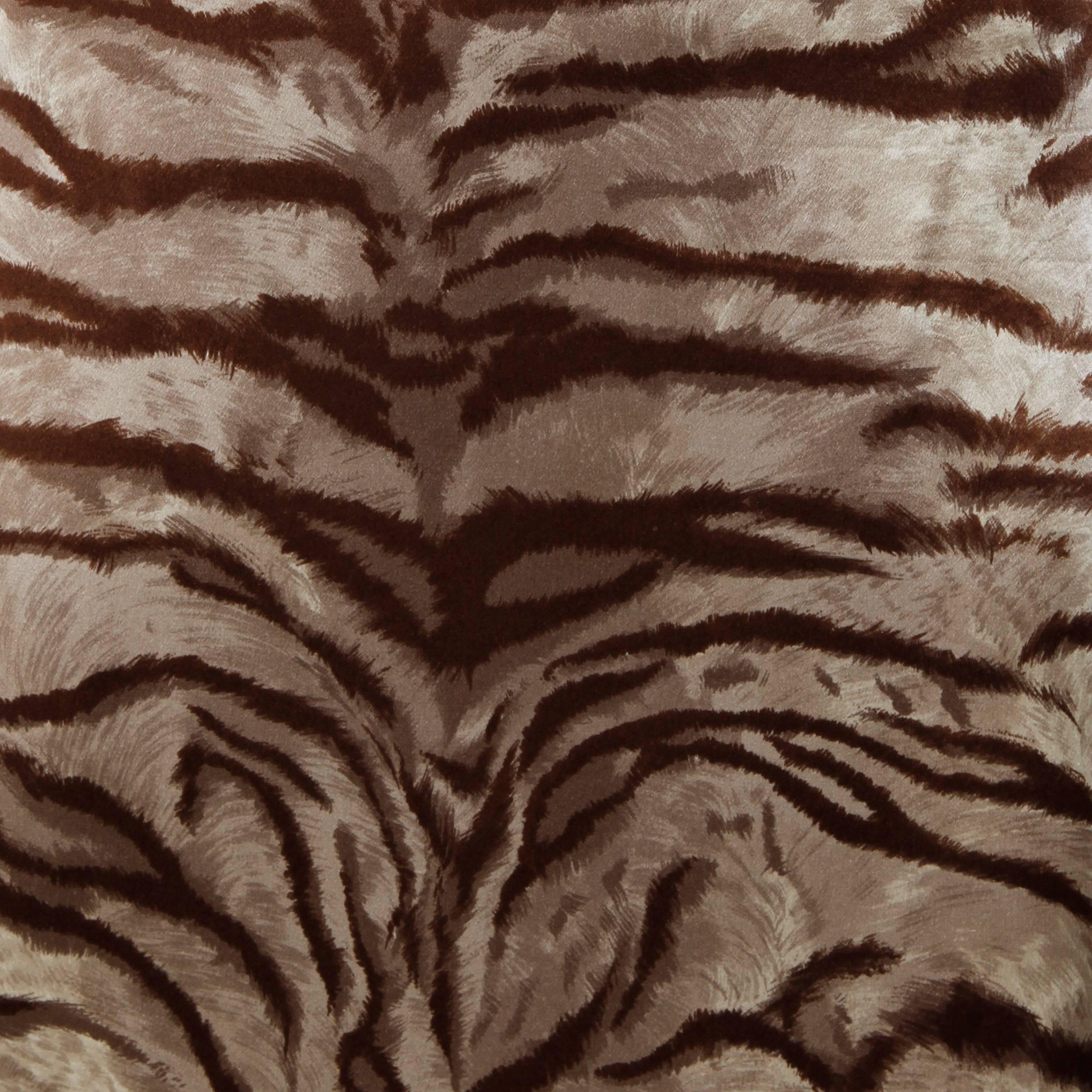 Women's Jean-Louis Scherrer Vintage Animal Screen Print Silk Maxi Skirt